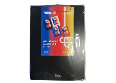 PORTABLOCCO A4 IN PPL CON MOLLA IN METALLO NERO