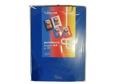 PORTABLOCCO A4 IN PPL CON MOLLA IN METALLO BLU