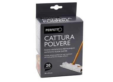 20 PANNI ANTISTATICI 22x28cm CATTURAPOLVERE PERFETTO