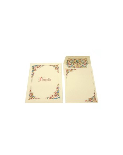TASCHETTA 10 FOGLI LETTERA 210x297mm CON BUSTA Linea FLORENTIA KARTOS