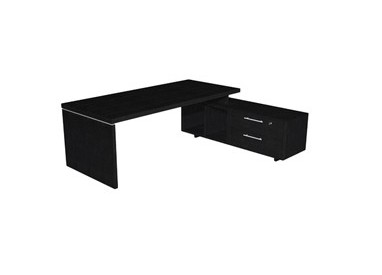 SCRIVANIA MANAGER 210X90cm c/mobile servizio rev. NERO VEN. - PRESTIGE