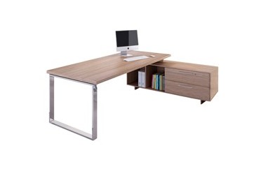 SCRIVANIA MANAGER 180X90cm c/mobile servizio rev. CILIEGIO AR. - PRESTIGE METAL