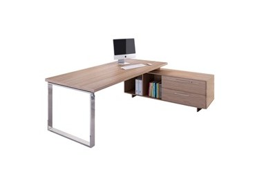 SCRIVANIA MANAGER 210X90cm c/mobile servizio rev. CILIEGIO AR.- PRESTIGE METAL