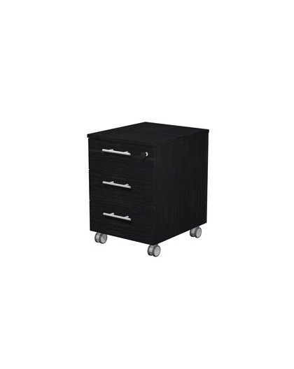 CASSETTIERA 3CASS. c/ruote 41,8x52x61,5cm NERO VEN.- PRESTIGE