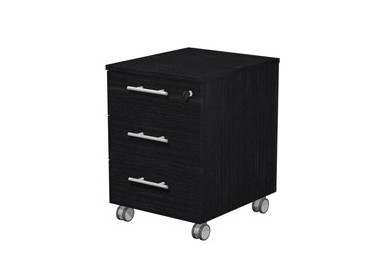CASSETTIERA 3CASS. c/ruote 41,8x52x61,5cm NERO VEN.- PRESTIGE