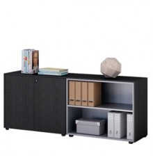 COPPIA MOBILI BASSI A GIORNO 162,8X43cm H81,4cm NERO VEN. - PRESTIGE