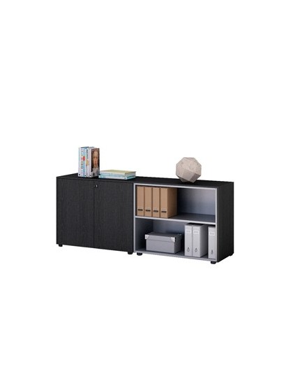 COPPIA MOBILI BASSI A GIORNO 162,8X43cm H81,4cm NERO VEN. - PRESTIGE