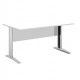 SCRIVANIA LINEARE 160X80cm BIANCO - fianchi vernic. effetto cromato EASY