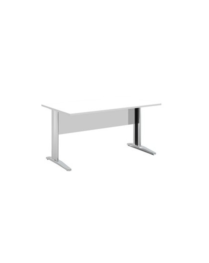 SCRIVANIA LINEARE 160X80cm BIANCO - fianchi vernic. effetto cromato EASY