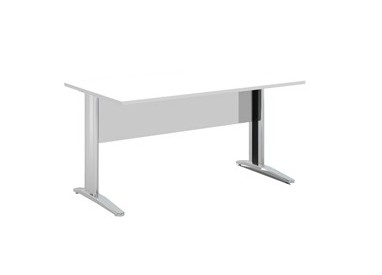 SCRIVANIA LINEARE 160X80cm BIANCO - fianchi vernic. effetto cromato EASY