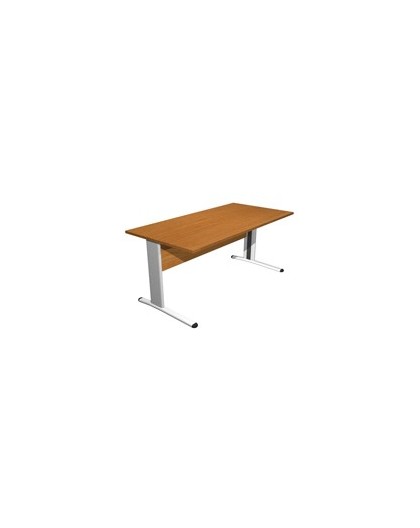 SCRIVANIA LINEARE 160X80cm NOCE CHIARO - fianchi vernic. effetto cromato EASY