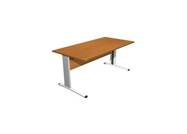 SCRIVANIA LINEARE 160X80cm NOCE CHIARO - fianchi vernic. effetto cromato EASY