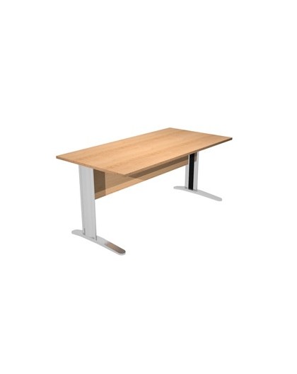 SCRIVANIA LINEARE 160X80cm FAGGIO - fianchi vernic. effetto cromato EASY