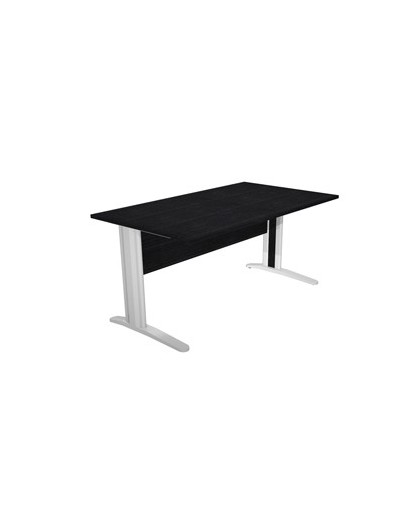 SCRIVANIA LINEARE 160X80cm NERO VENATO - fianchi vernic. effetto cromato EASY
