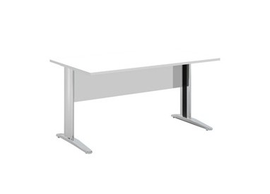 SCRIVANIA LINEARE 140X80cm BIANCO - fianchi vernic. effetto cromato EASY