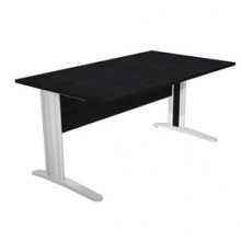 SCRIVANIA LINEARE 140X80cm NERO VENATO - fianchi vernic. effetto cromato EASY