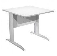 SCRIVANIA LINEARE 80X80cm BIANCO - fianchi vernic. effetto cromato EASY