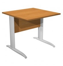 SCRIVANIA LINEARE 80X80cm NOCE CHIARO - fianchi vernic. effetto cromato EASY