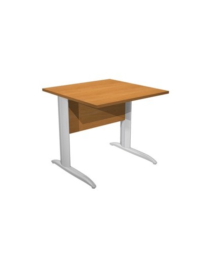 SCRIVANIA LINEARE 80X80cm NOCE CHIARO - fianchi vernic. effetto cromato EASY