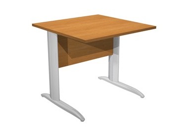 SCRIVANIA LINEARE 80X80cm NOCE CHIARO - fianchi vernic. effetto cromato EASY