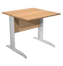 SCRIVANIA LINEARE 80X80cm FAGGIO - fianchi vernic. effetto cromato EASY