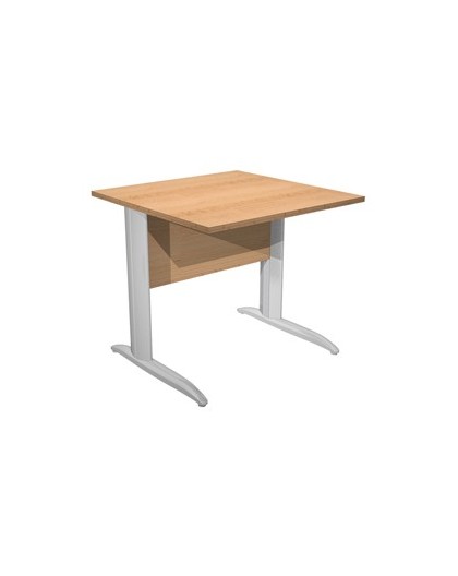 SCRIVANIA LINEARE 80X80cm FAGGIO - fianchi vernic. effetto cromato EASY