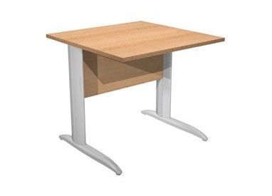 SCRIVANIA LINEARE 80X80cm FAGGIO - fianchi vernic. effetto cromato EASY
