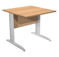 SCRIVANIA LINEARE 80X80cm FAGGIO - fianchi vernic. effetto cromato EASY