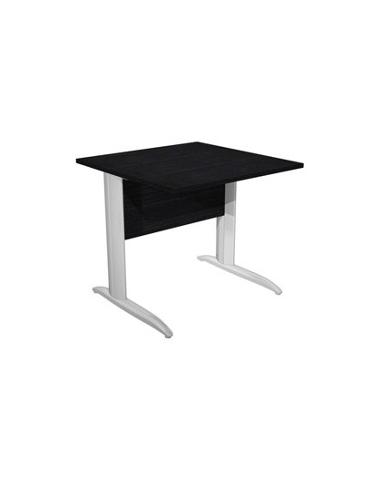 SCRIVANIA LINEARE 80X80cm NERO VENATO - fianchi vernic. effetto cromato EASY