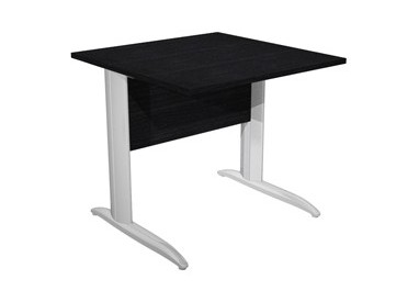 SCRIVANIA LINEARE 80X80cm NERO VENATO - fianchi vernic. effetto cromato EASY