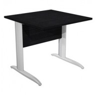 SCRIVANIA LINEARE 80X80cm NERO VENATO - fianchi vernic. effetto cromato EASY