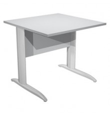 SCRIVANIA LINEARE 80X80cm GRIGIO - fianchi vernic. effetto cromato EASY