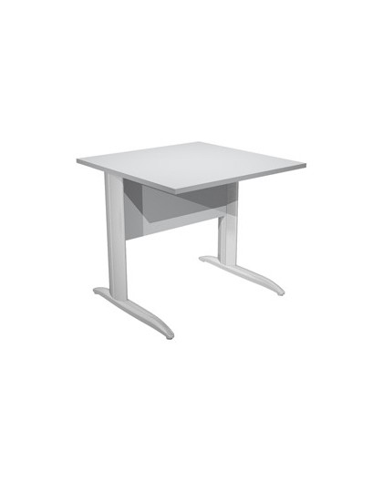 SCRIVANIA LINEARE 80X80cm GRIGIO - fianchi vernic. effetto cromato EASY