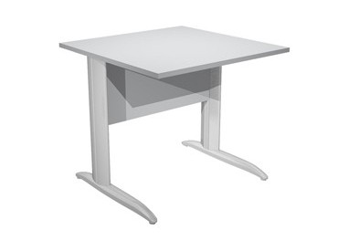 SCRIVANIA LINEARE 80X80cm GRIGIO - fianchi vernic. effetto cromato EASY