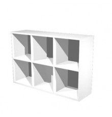 LIBRERIA 6 CASELLE 104x29,2cm-H69,8cm BIANCO - RAINBOW