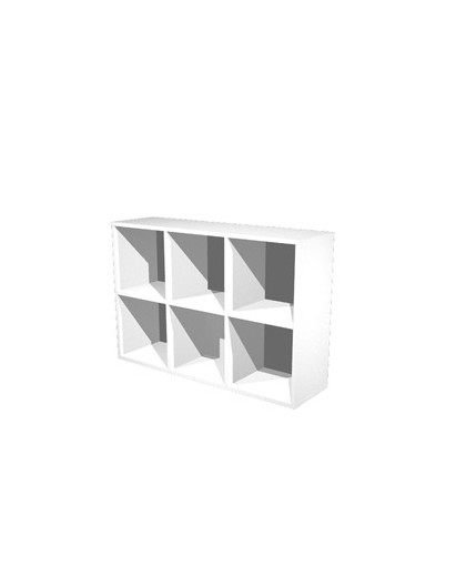 LIBRERIA 6 CASELLE 104x29,2cm-H69,8cm BIANCO - RAINBOW