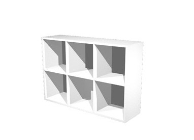 LIBRERIA 6 CASELLE 104x29,2cm-H69,8cm BIANCO - RAINBOW