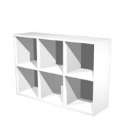LIBRERIA 6 CASELLE 104x29,2cm-H69,8cm BIANCO - RAINBOW