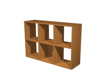 LIBRERIA 6 CASELLE 104x29,2cm-H69,8cm NOCE CHIARO - RAINBOW