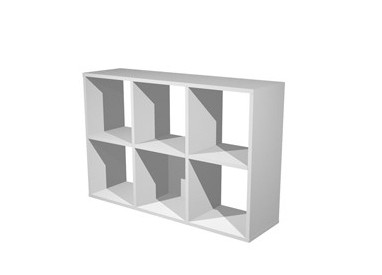 LIBRERIA 6 CASELLE 104x29,2cm-H69,8cm GRIGIO ALLUMINIO - RAINBOW
