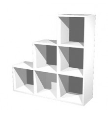LIBRERIA 6 CASELLE a SCALARE 104x29,2cm-H103,9cm BIANCO - RAINBOW