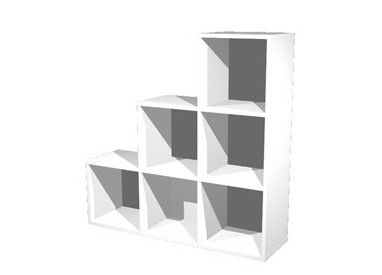 LIBRERIA 6 CASELLE a SCALARE 104x29,2cm-H103,9cm BIANCO - RAINBOW