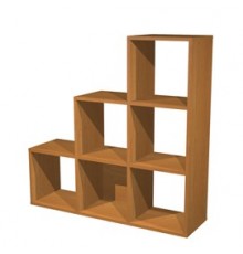 LIBRERIA 6 CASELLE a SCALARE 104x29,2cm-H103,9cm NOCE CHIARO - RAINBOW