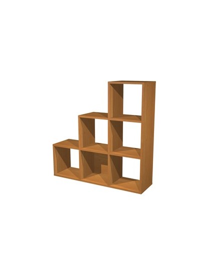 LIBRERIA 6 CASELLE a SCALARE 104x29,2cm-H103,9cm NOCE CHIARO - RAINBOW