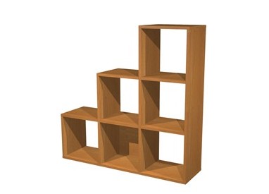 LIBRERIA 6 CASELLE a SCALARE 104x29,2cm-H103,9cm NOCE CHIARO - RAINBOW