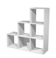 LIBRERIA 6 CASELLE a SCALARE 104x29,2cm-H103,9cm GRIGIO ALLUMINIO - RAINBOW