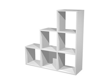LIBRERIA 6 CASELLE a SCALARE 104x29,2cm-H103,9cm GRIGIO ALLUMINIO - RAINBOW