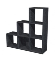 LIBRERIA 6 CASELLE a SCALARE 104x29,2cm-H103,9cm NERO VENATO - RAINBOW