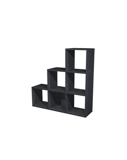 LIBRERIA 6 CASELLE a SCALARE 104x29,2cm-H103,9cm NERO VENATO - RAINBOW