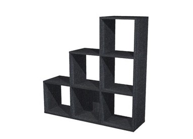 LIBRERIA 6 CASELLE a SCALARE 104x29,2cm-H103,9cm NERO VENATO - RAINBOW